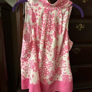 New York & Company Pink Floral Sleeveless Top